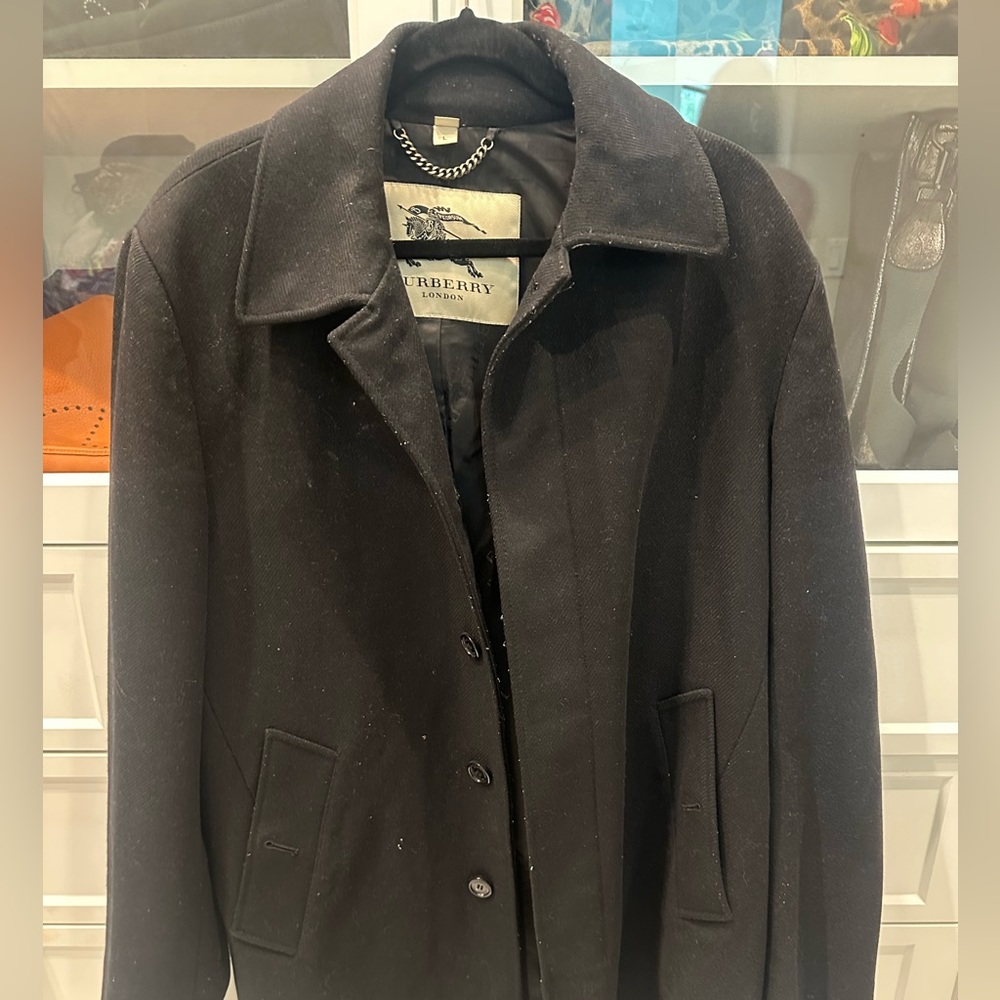 Men’s Burberry London Black Wool Coat